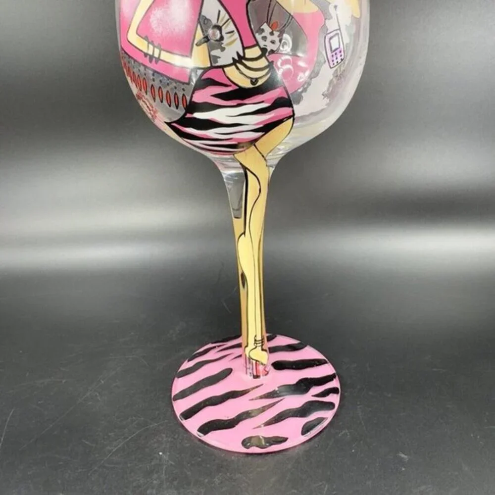 Lolita Love My Martini Princess Hand Painted Martini Glass Jeweled‎ Drink Glass